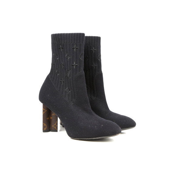 LOUIS VUITTON Boots Monogram Stretch Silhouette Socks Ankle Size 38 - Picture 11 of 16